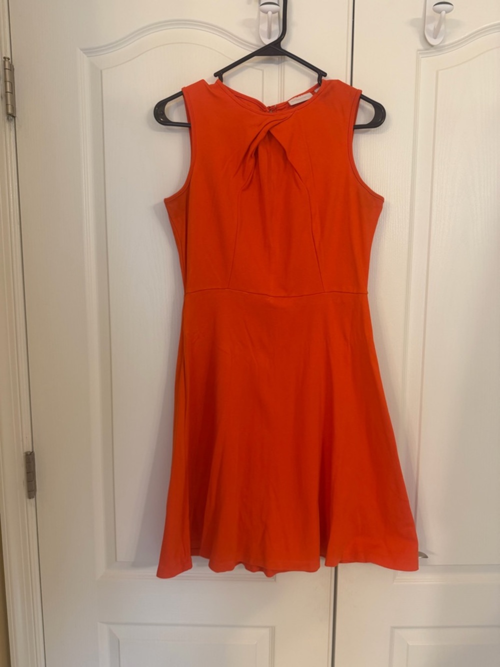 New York & Company Orange Twist-Neck Mini Dress